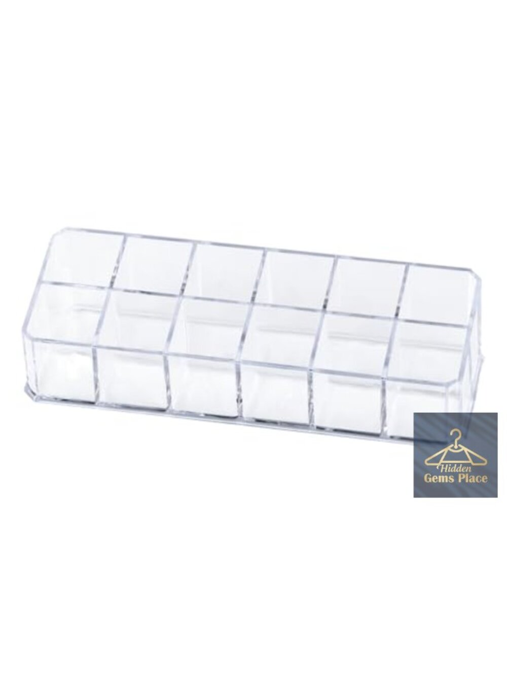 12-Slot Acrylic Lipstick Organizer Case, Clear Cosmetic Storage